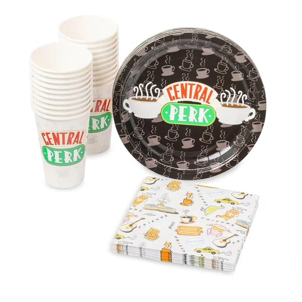 Silver Buffalo Friends Central Perk 60-Piece Party Tableware Set NIB